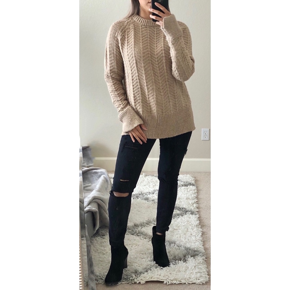 H&M Chunky Beige Sweater XS